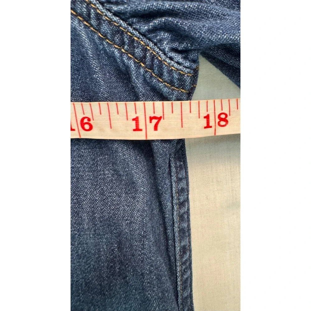 Gap Denim Girls XL Blue Western Snap Button Down Shirt Long Sleeve